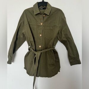 Zara Olive Green Women's shirt Jacket